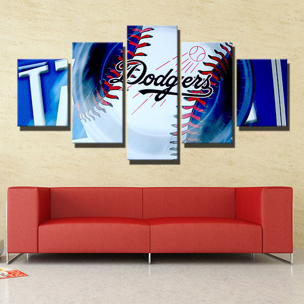 Los Angeles Dodgers Baseball Emblem Canvas Wall Art