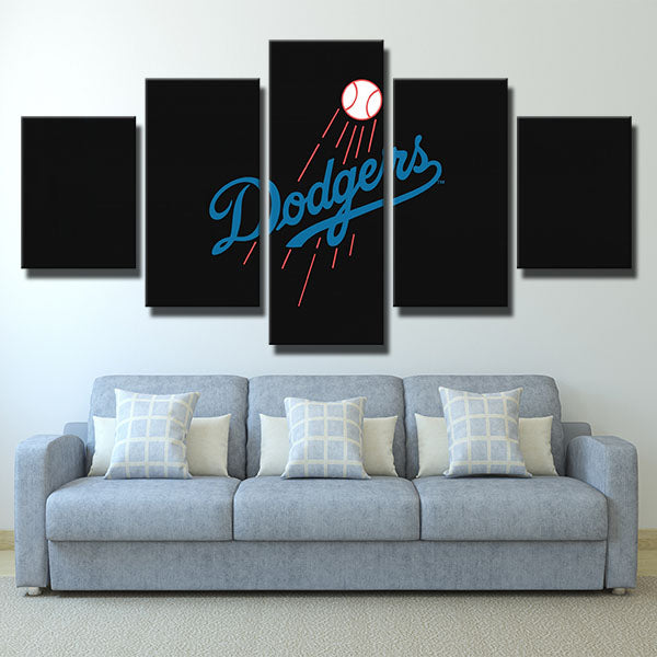 Los Angeles Dodgers Black Sign Emblem Canvas Wall Art