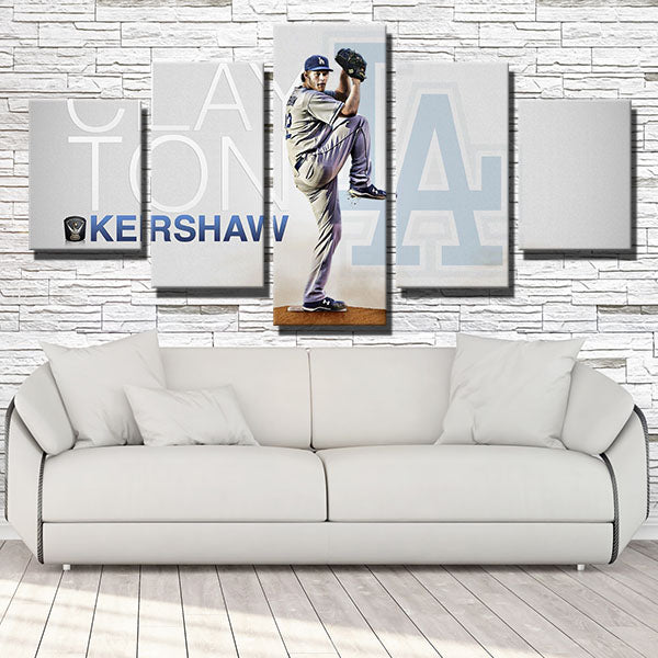 Los Angeles Dodgers Clayton Kershaw Pitching Posture Canvas Wall Art