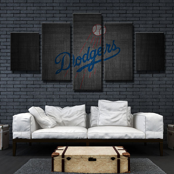 Los Angeles Dodgers Cloth Pattern Emblem Canvas Wall Art