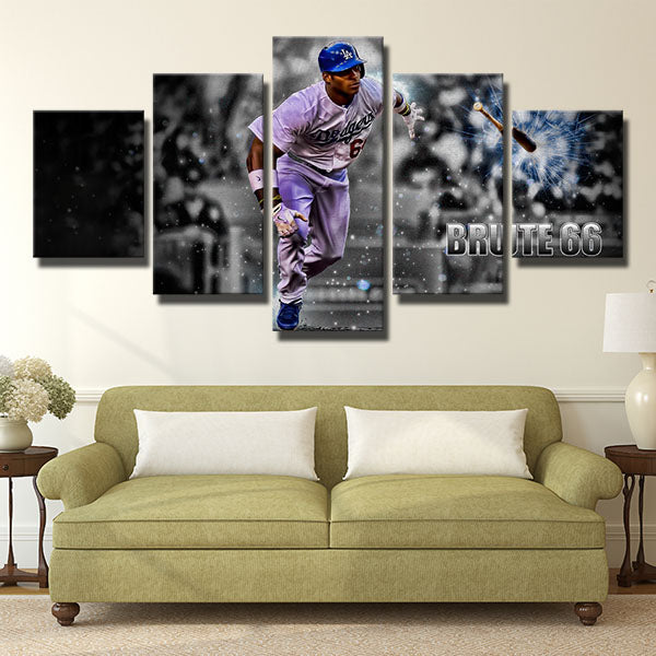 Los Angeles Dodgers Right Fielder The Wild Horse Yasiel Puig Canvas Wall Art