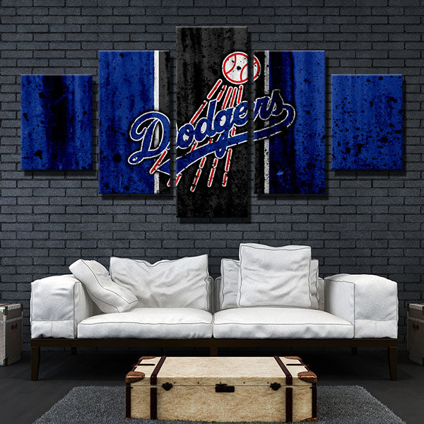 Los Angeles Dodgers Steel Emblem Canvas Wall Art