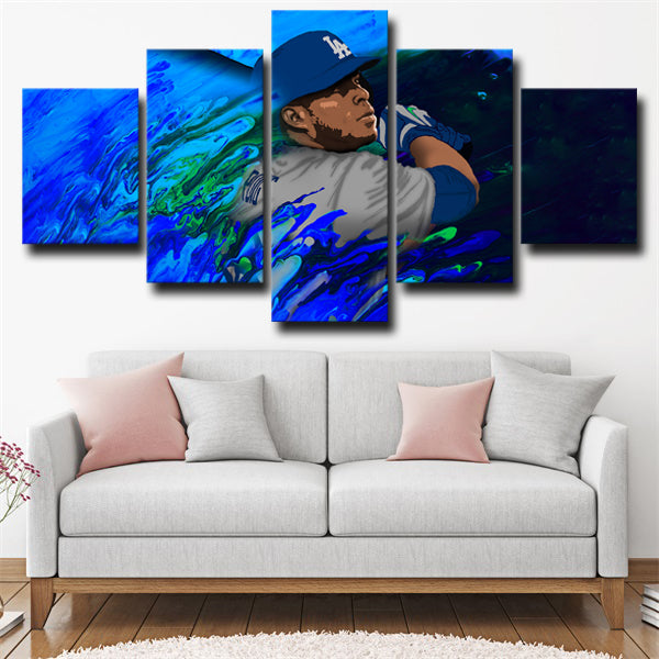 Los Angeles Dodgers Yasiel Puig Canvas Wall Art