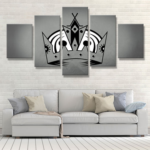 Los Angeles Kings Crown Long Emblem Canvas Wall Art