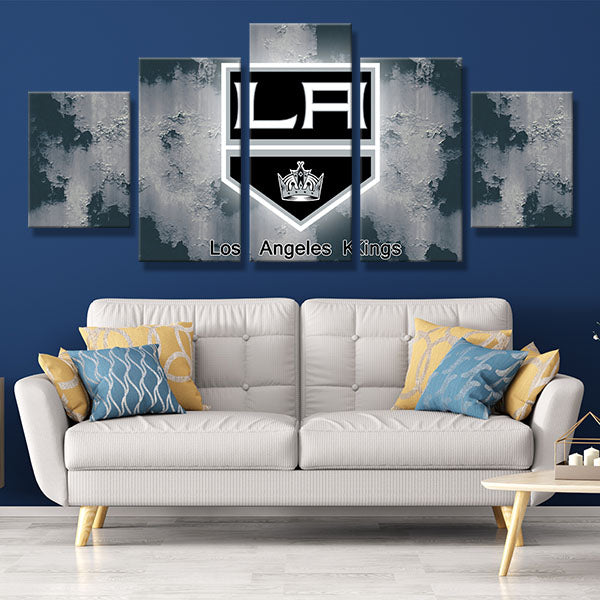 Los Angeles Kings Thunder Emblem Canvas Wall Art