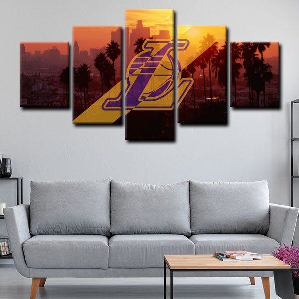 Los Angeles Lakers Badge Canvas Wall Art