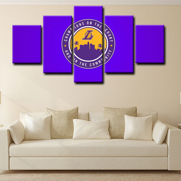 Los Angeles Lakers Emblem Canvas Wall Art
