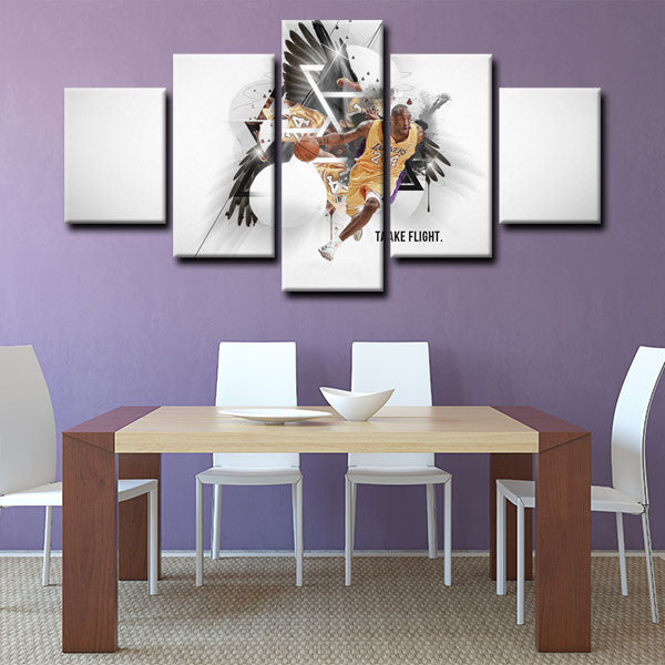 Los Angeles Lakers Shooting Guard Ocho Kobe Bryant Player Canvas Wall Art