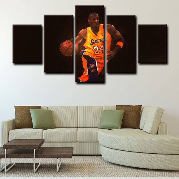 Los Angeles Lakers Shooting Guard The Dagger Kobe Bryant Playing Canvas Wall Art