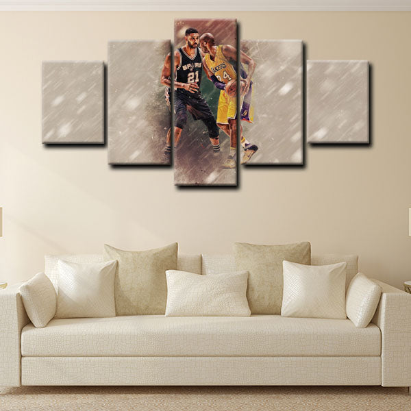 Los Angeles Lakers Shooting Guard The Dagger Kobe Bryant Competing Canvas Wall Art