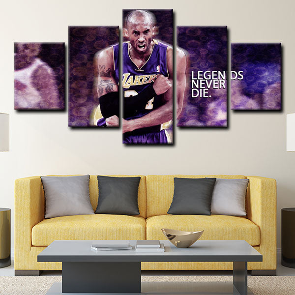 Los Angeles Lakers Shooting Guard The Dagger Kobe Bryant On Match Canvas Wall Art