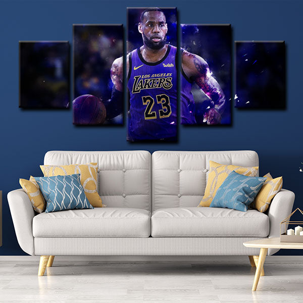 Los Angeles Lakers Small Forward He Akron Hammer Lebron James Canvas Wall Art