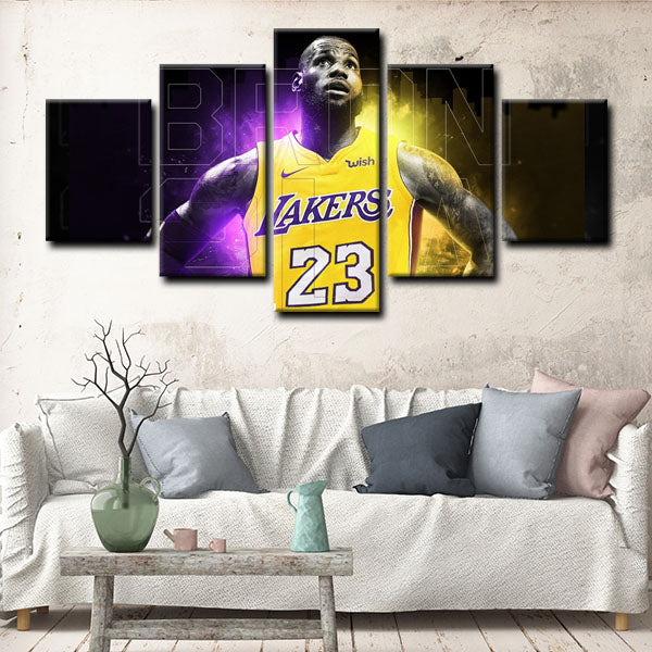 Los Angeles Lakers Small Forward King James Lebron James 23 Canvas Wall Art