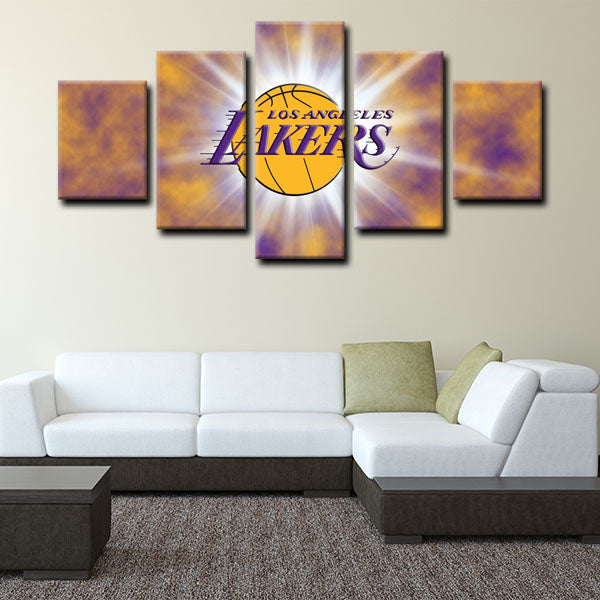 Los Angeles Lakers Symbol Shining Canvas Wall Art