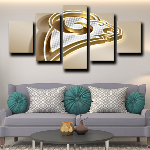 Los Angeles Rams Badge Gold Canvas Wall Art