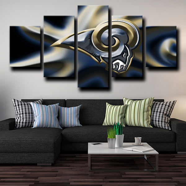 Los Angeles Rams Logo Badge Canvas Wall Art