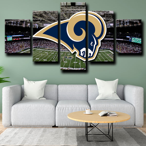 Los Angeles Rams Logo Badge Canvas Wall Art