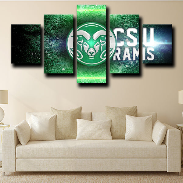 Los Angeles Rams Logo Emblem Green Canvas Wall Art