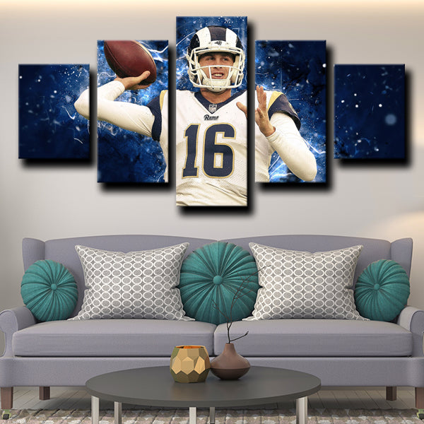 Los Angeles Rams Quarterback Jared Goff Canvas Wall Art Los Angeles Rams Quarterback Jared Goff Canvas Wall Art