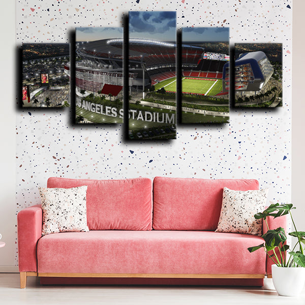 Los Angeles Rams Rugby Field Canvas Wall Art