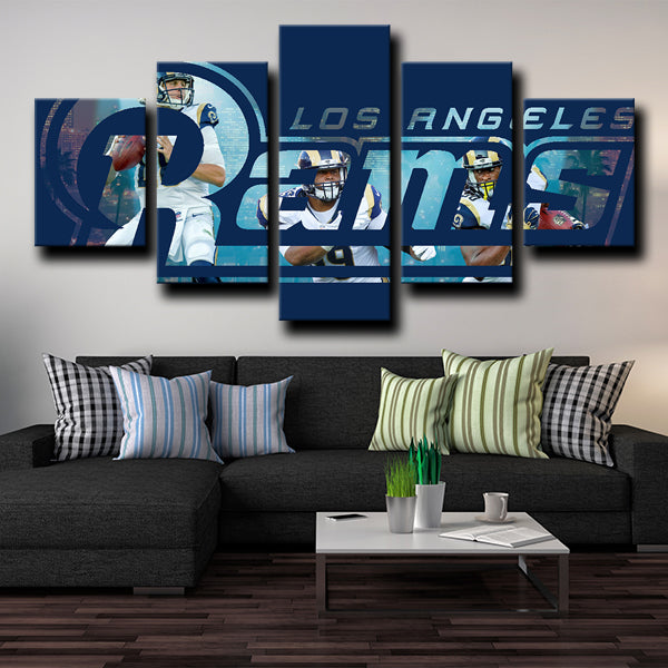 Los Angeles Rams Teammates Picture Blue Canvas Wall Art