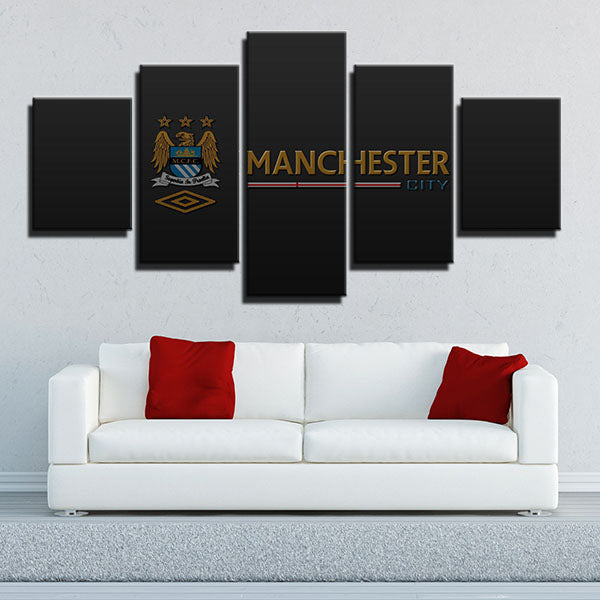 Manchester City Fc Blue Emblem Canvas Wall Art