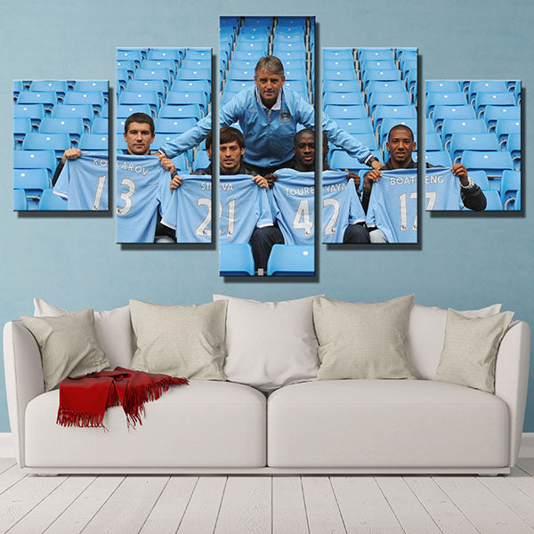 Manchester City Fc Blue Team Canvas Wall Art