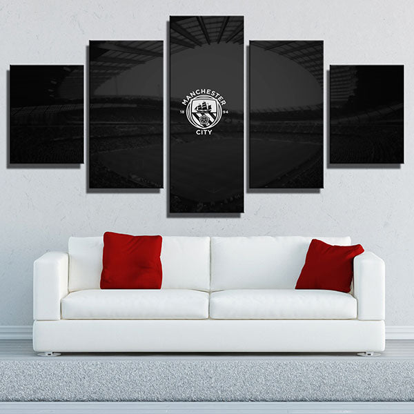 Manchester City Fc Court Emblem Canvas Wall Art