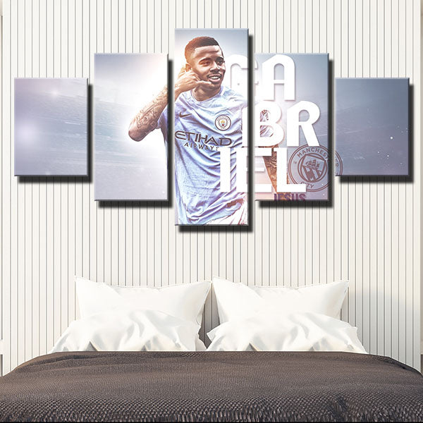 Manchester City Fc Forward Gabriel Obscure Canvas Wall Art