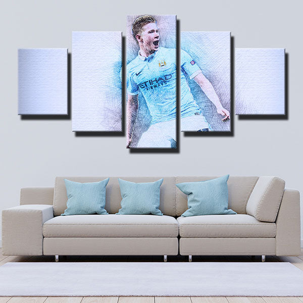 Manchester City Fc Midfielder Kevin De Bruyne Player Canvas Wall Art
