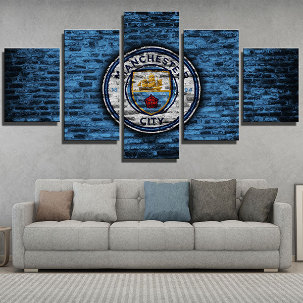 Manchester City Fc New Emblem Canvas Wall Art