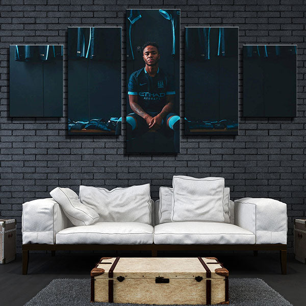 Manchester City Fc Winger Raheem Sterling Canvas Wall Art