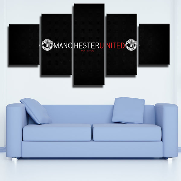 Manchester United Black White Logo Canvas Wall Art Manchester United Black White Logo Canvas Wall Art