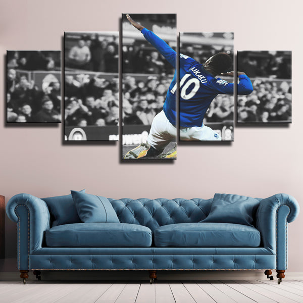Manchester United Central Forward Rocky Romelu Lukaku Canvas Wall Art