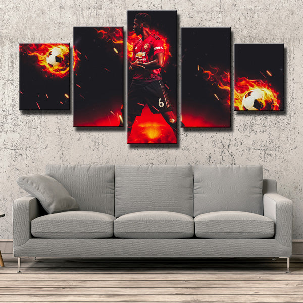 Manchester United Centre Halfback Paul Pogba Canvas Wall Art