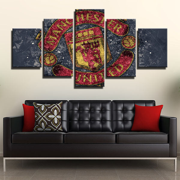 Manchester United Fc Bling Bling Emblem Canvas Wall Art