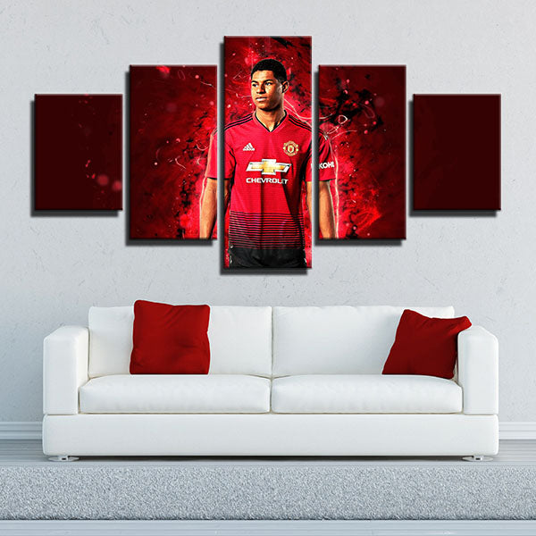 Manchester United Fc Forward Red Marcus Rashford Canvas Wall Art