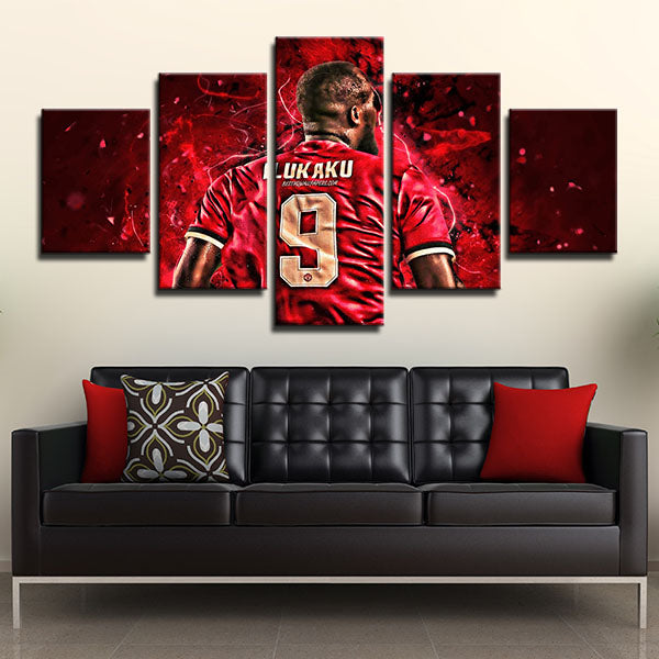 Manchester United Fc Forward Romelu Lukaku Canvas Wall Art