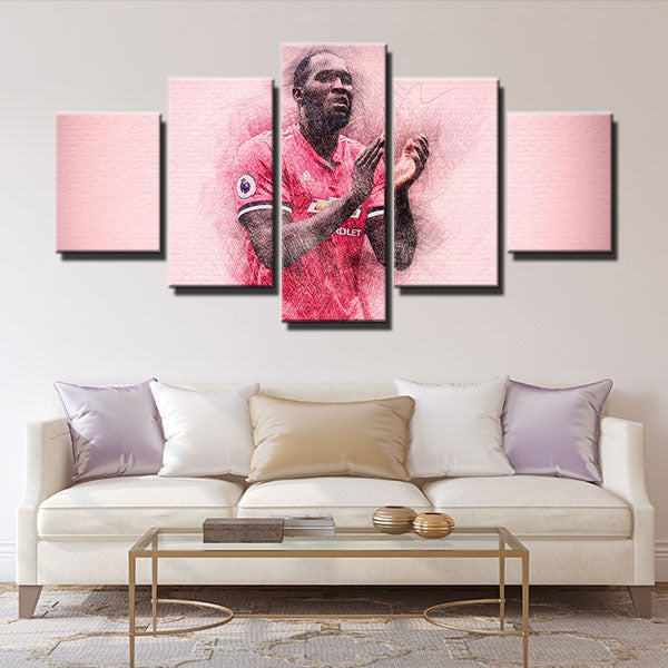 Manchester United Fc Forward Romelu Lukaku Canvas Wall Art