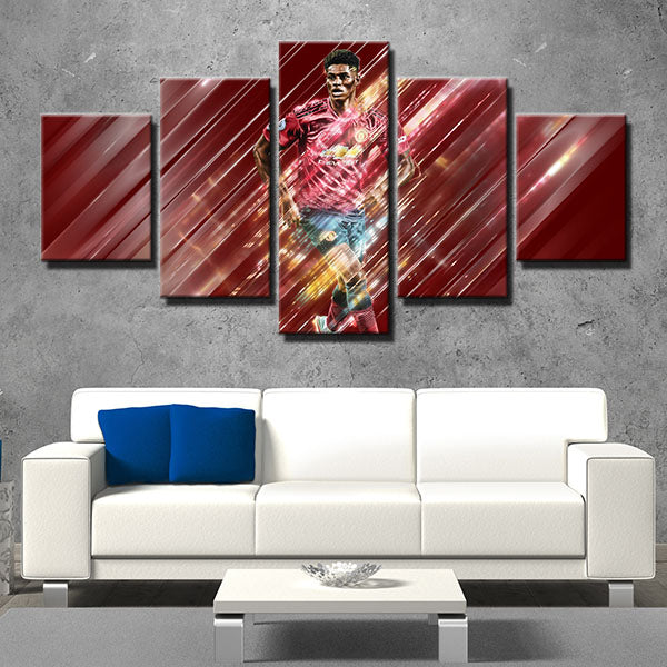 Manchester United Fc Forward Run Marcus Rashford Canvas Wall Art