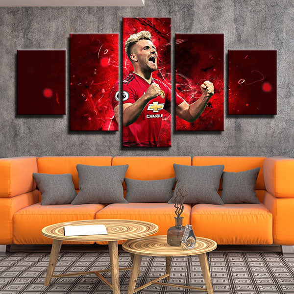 Manchester United Fc Left-Back Luke Shaw Canvas Wall Art