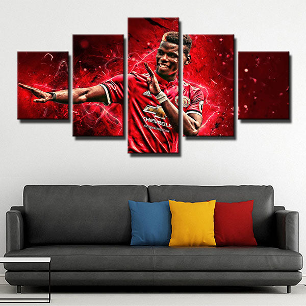 Manchester United Fc Midfield Red Paul Pogba Canvas Wall Art