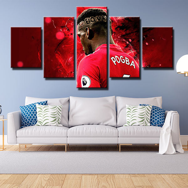Manchester United Fc Midfield Silhouette Paul Pogba Canvas Wall Art