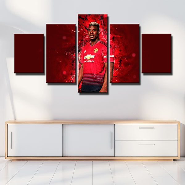 Manchester United Fc Midfield Strong Paul Pogba Canvas Wall Art