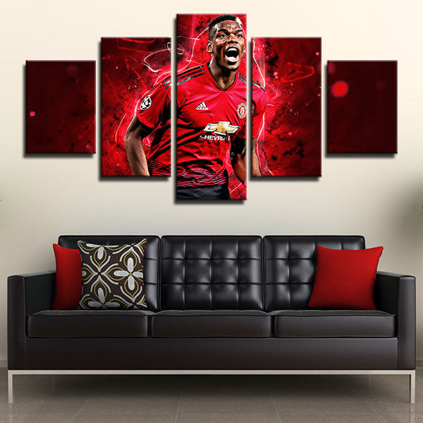 Manchester United Fc Midfield To Shout Paul Pogba Canvas Wall Art