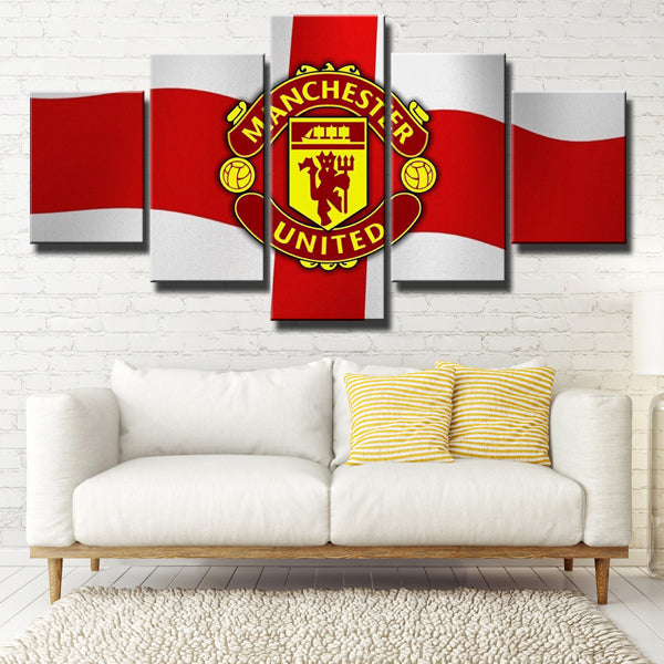 Manchester United Flag Canvas Wall Art