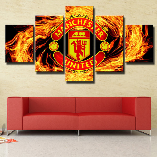 Manchester United Flame Logo Canvas Wall Art