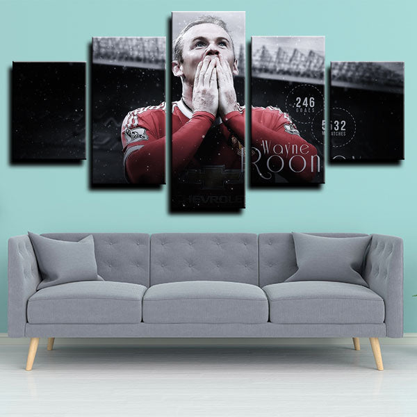 Manchester United Forward The White Pele Wayne Rooney Canvas Wall Art