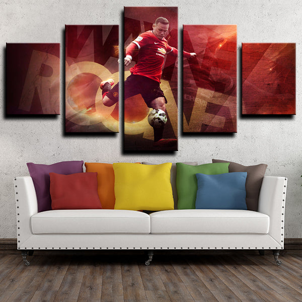 Manchester United Forward The Wonder Boy Wayne Rooney Canvas Wall Art