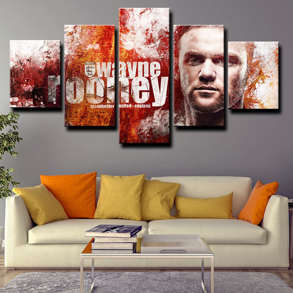 Manchester United Forward Wazza Wayne Rooney Canvas Wall Art